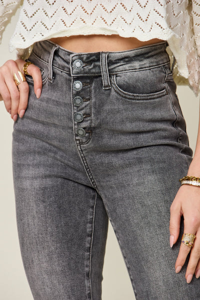 Lexi Hi-Rise Button Fly High Waist Cuffed Judy Blue Jean Capris - ONLINE EXCLUSIVE!