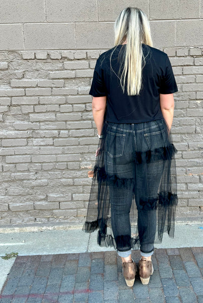Shania Black T-Shirt Tulle Dress