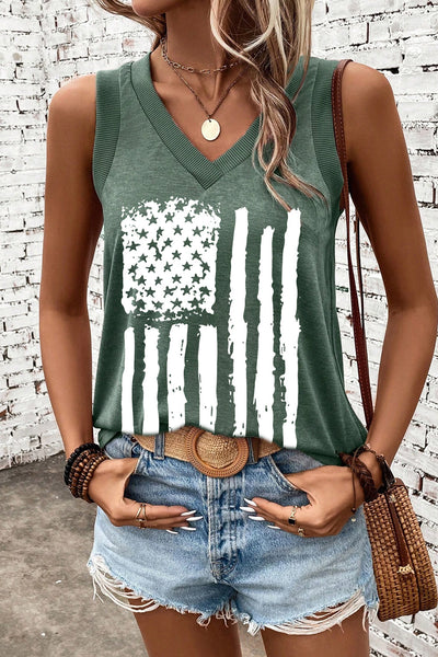 Trish US Flag V-Neck Tank - ONLINE EXCLUSIVE!