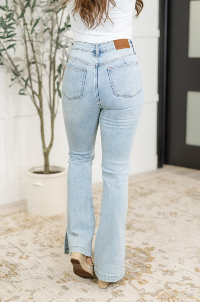 88951   Alexis Hi-Rise Control Top Slit Hem Slim Bootcut Judy Blue Jeans