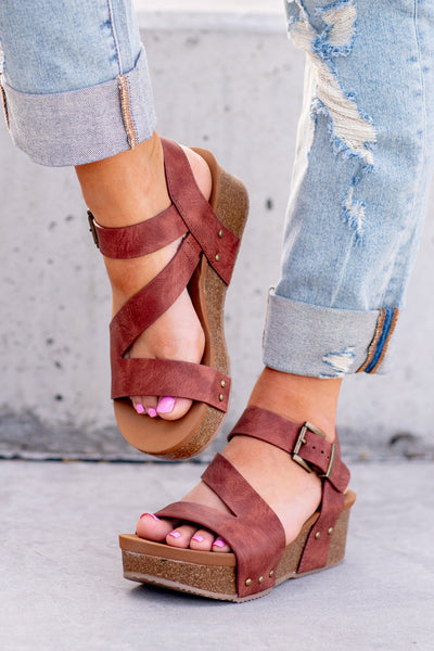 Sandalias de cuña Very G Shayne - Óxido