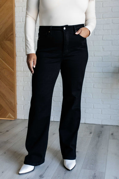 Jeans Angelica Hi-Rise Tummy Control Black Straight Leg Judy Blue - ¡EXCLUSIVO EN LÍNEA!