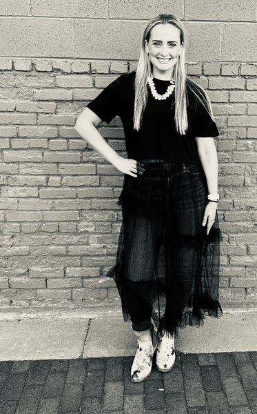 Shania Black T-Shirt Tulle Dress