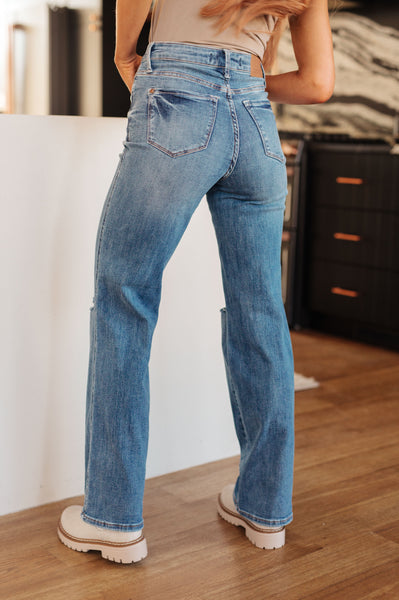Bree High Rise Control Top Distressed Straight Judy Blue Jeans - ONLINE EXCLUSIVE!