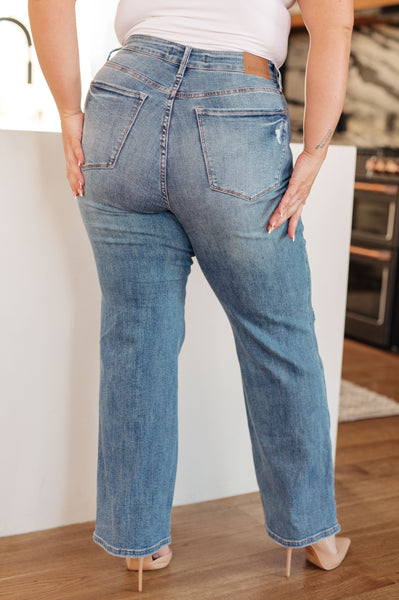 Bree High Rise Control Top Distressed Straight Judy Blue Jeans - ONLINE EXCLUSIVE!