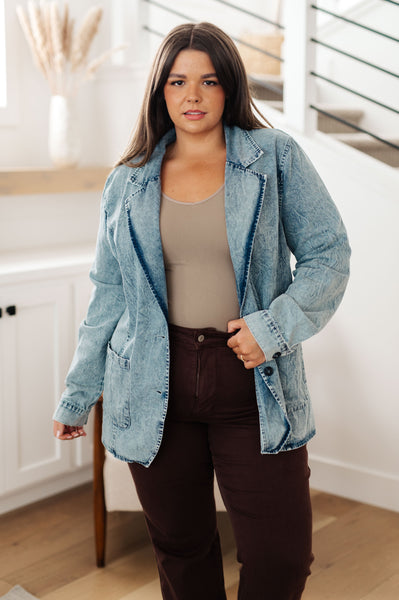 Business Brunch Denim Blazer - ONLINE EXCLUSIVE!
