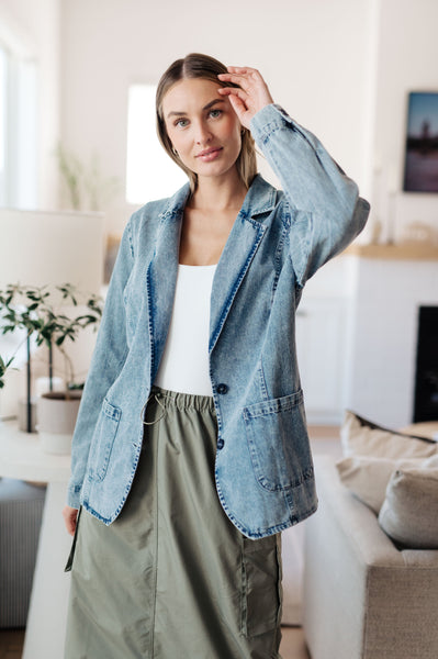 Business Brunch Denim Blazer - ONLINE EXCLUSIVE!