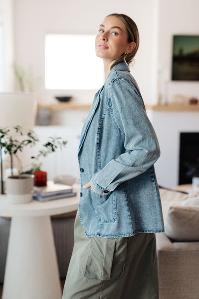 Business Brunch Denim Blazer - ONLINE EXCLUSIVE!