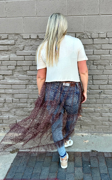 Shania Cheetah T-Shirt Tulle Dress