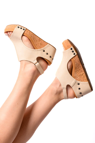 Carley Wedge Sandals in Cream by Corky's - ONLINE EXCLUSIVE!