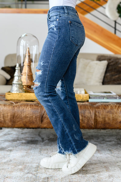 Christine High Contrast Slim Bootcut Destroyed Judy Blue Jeans - ONLINE EXCLUSIVE!