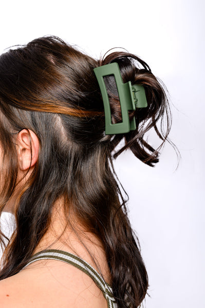 Juego de 4 pinzas para el pelo en color verde bosque