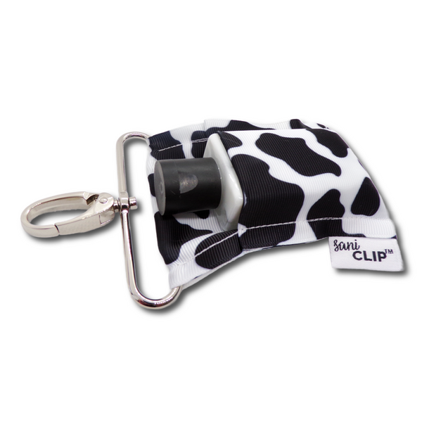 Cow Print SaniClip Hand Sanitizer Holder - made to order