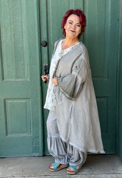 Top Ryse de algodón con flecos y cuello desbocado