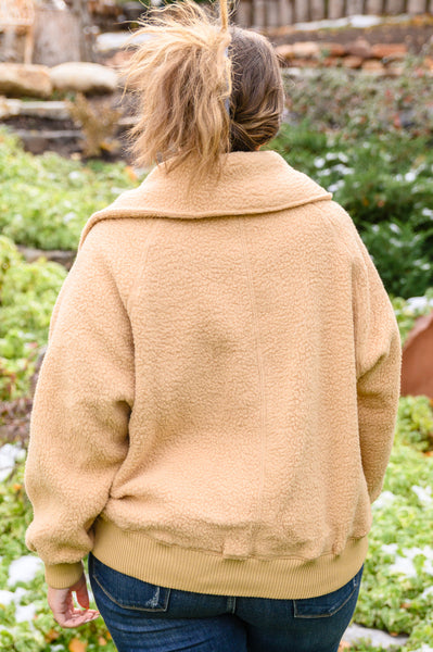 Don't Stress Oversized Collar Sherpa Jacket In Taupe - ONLINE EXCLUSIVE!