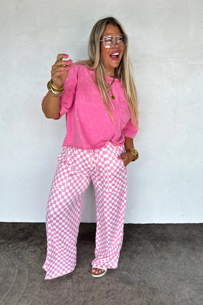 PREORDER: Haddie Wide Leg Checker Pants