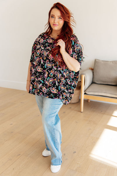 Blusa esencial en cachemira negra y rosa