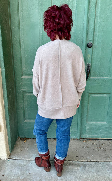 Túnica con bolsillo de mezcla cepillada Dawnie