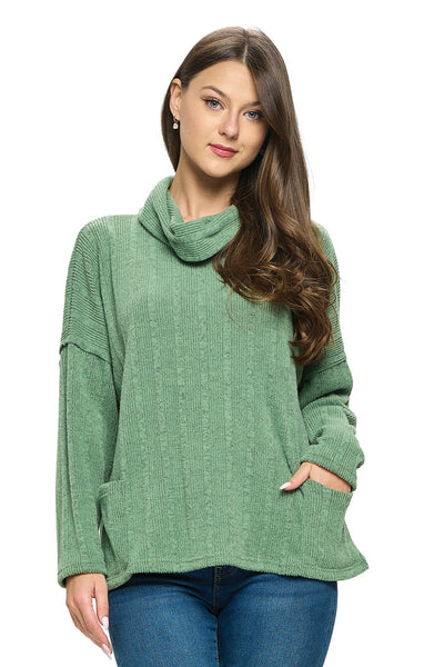 Jada Turtleneck Ribbed Top