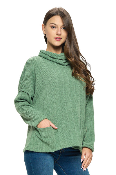 Jada Turtleneck Ribbed Top