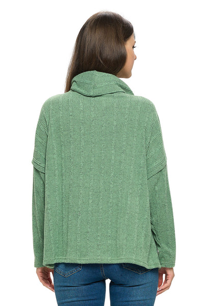 Jada Turtleneck Ribbed Top