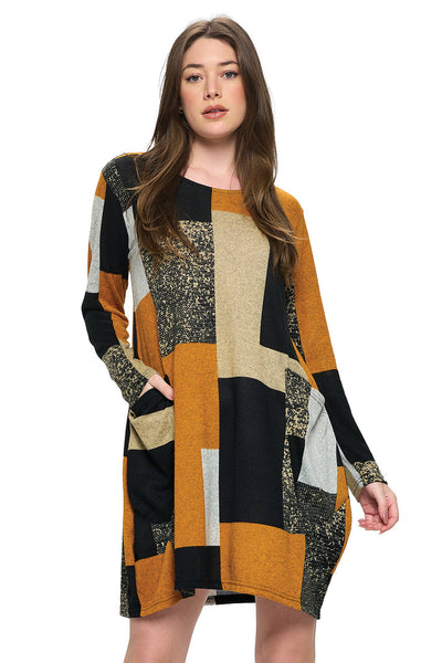 Vestido Leighton con bloques de color y bolsillo delantero