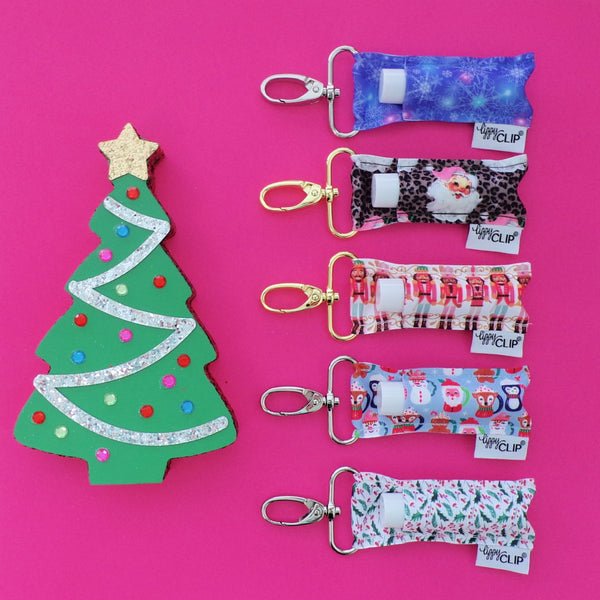 Leopard Santa LippyClip® Lip Balm Holder