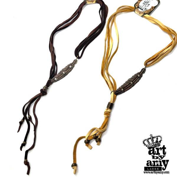 Feather Bolo Necklace