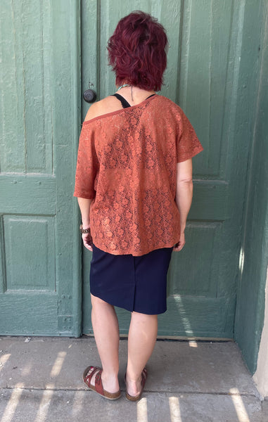 Falda lápiz sin cierres azul marino Camille de Krazy Larry