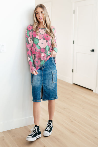 Always Be There Cargo Denim RISEN Skirt - ONLINE EXCLUSIVE!