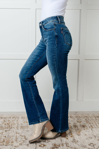 Hannah Mid Rise Thermal Bootcut Judy Blue Jeans