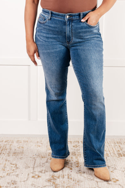 Hannah Mid Rise Thermal Bootcut Judy Blue Jeans