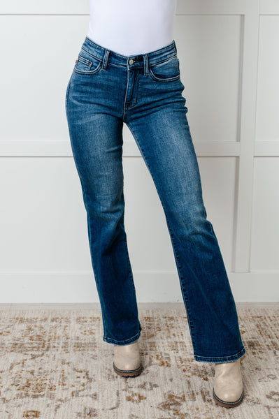 Hannah Mid Rise Thermal Bootcut Judy Blue Jeans