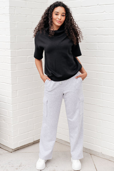 Top de cuello alto "I Just Felt Like It" en negro