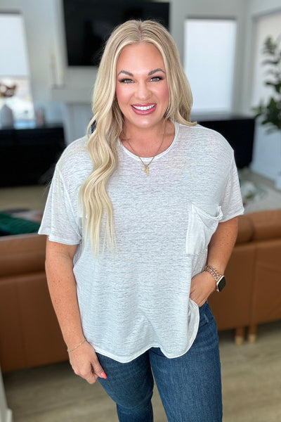 Close to Myself Patch Pocket Tee in Cement - ONLINE EXCLUSIVE!