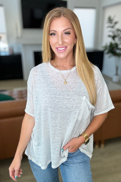 Close to Myself Patch Pocket Tee in Cement - ONLINE EXCLUSIVE!