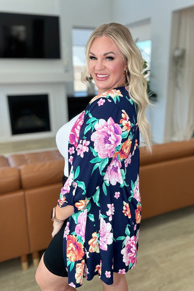 Cárdigan Lizzy en azul marino y lavanda