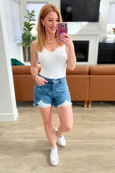 Samantha Hi-ise Rigid Magic Distressed Cutoff Judy Blue Shorts - ONLINE EXCLUSIVE!