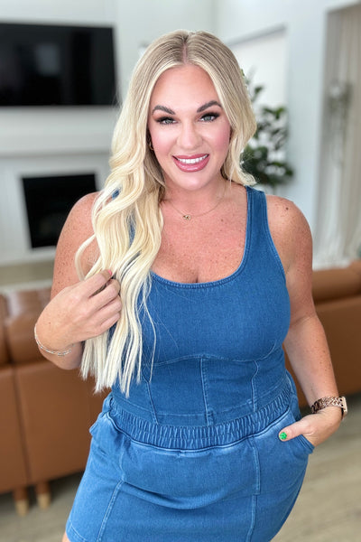 Top de cuello redondo Urban Blues en denim claro