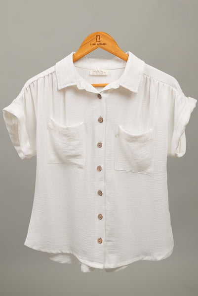 Top arrugado delantero con botones Octavia y bolsillos