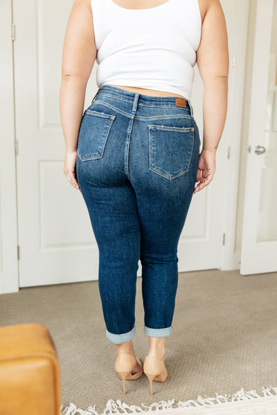 London Midrise Cuffed Boyfriend Judy Blue Jeans - ONLINE EXCLUSIVE!