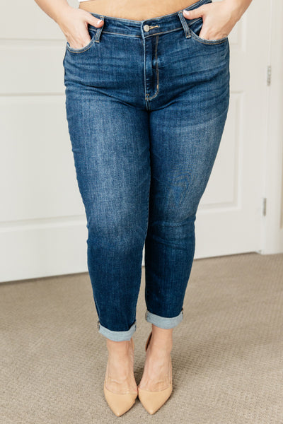 London Midrise Cuffed Boyfriend Judy Blue Jeans - ONLINE EXCLUSIVE!