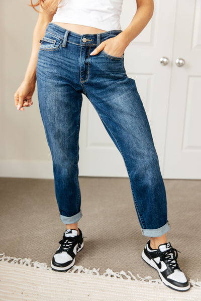 London Midrise Cuffed Boyfriend Judy Blue Jeans - ONLINE EXCLUSIVE!