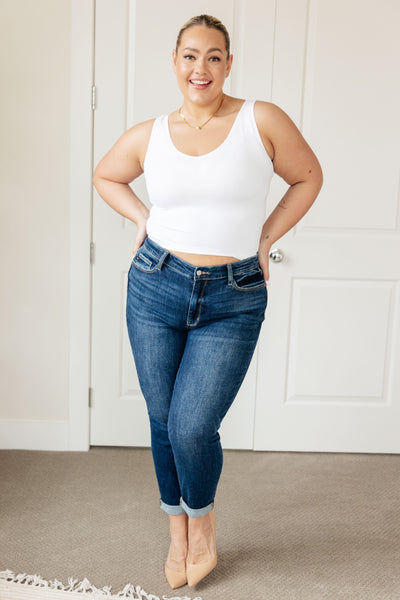 London Midrise Cuffed Boyfriend Judy Blue Jeans - ONLINE EXCLUSIVE!