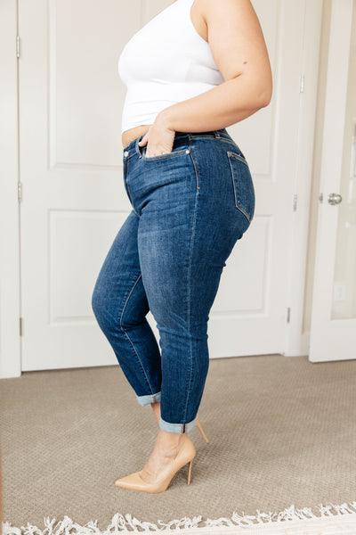 London Midrise Cuffed Boyfriend Judy Blue Jeans - ONLINE EXCLUSIVE!