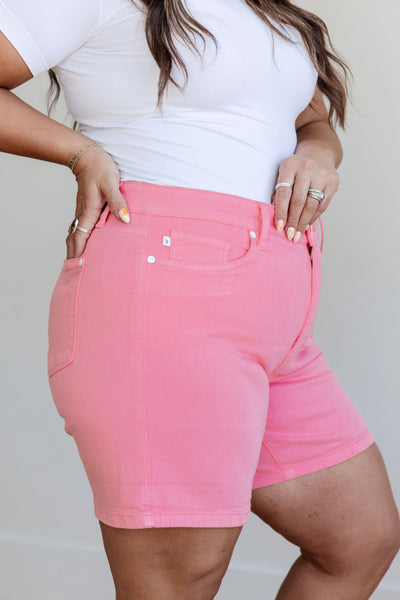 Shorts con puños y top control de tiro alto Jenna en rosa