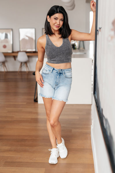 Jenny High Rise Cutoff Dad Shorts by Judy Blue Jeans - ONLINE EXCLUSIVE!