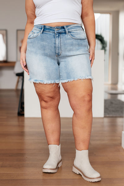 Jenny High Rise Cutoff Dad Shorts by Judy Blue Jeans - ONLINE EXCLUSIVE!