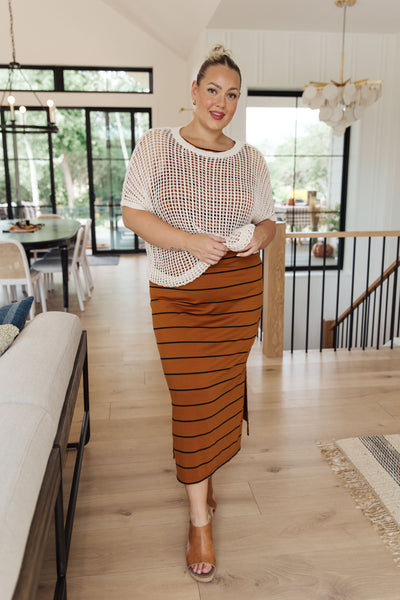 Top de rejilla Coastal Dreams en color crema