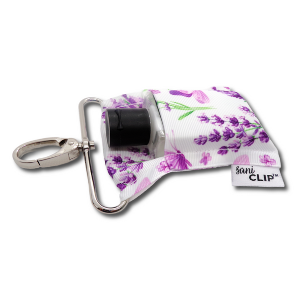 Lavender Floral SaniClip Hand Sanitizer Holder - made to order